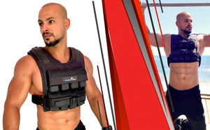 WEIGHTED VEST - Includes 20 iron weights 10 in front and 10 in back for equal weight distribution. Each weight individually wieghs 2.2lb (1kg). Weight and fit are fully and comfortably adjustable for both men and women.